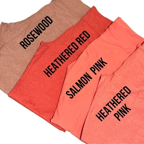 NWOT LulaRoe OS Soft Leggings One Size 2-10 Small-Large Solid Color Salmon Pink - Picture 6 of 10